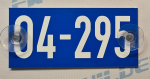 Innenschild "Mietwagen Ordnungsnummer", 15 x 7cm, blau